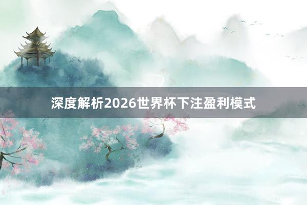 深度解析2026世界杯下注盈利模式